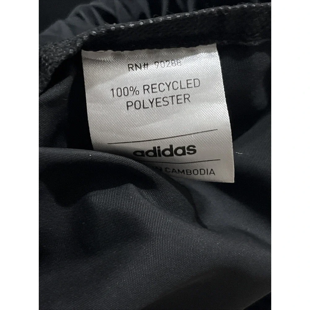 Adidas Drawstring Backpack Gym Bag Black Yellow 3 Stripe Logo‎ Sporty Athletic